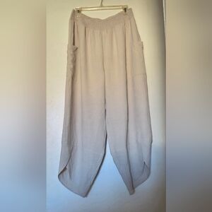 Women's Cream ANRABESS Palazzp Pants (XL)